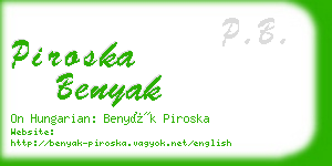 piroska benyak business card